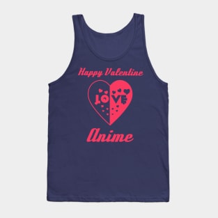 Heart in Love to Valentine Day Anime Tank Top